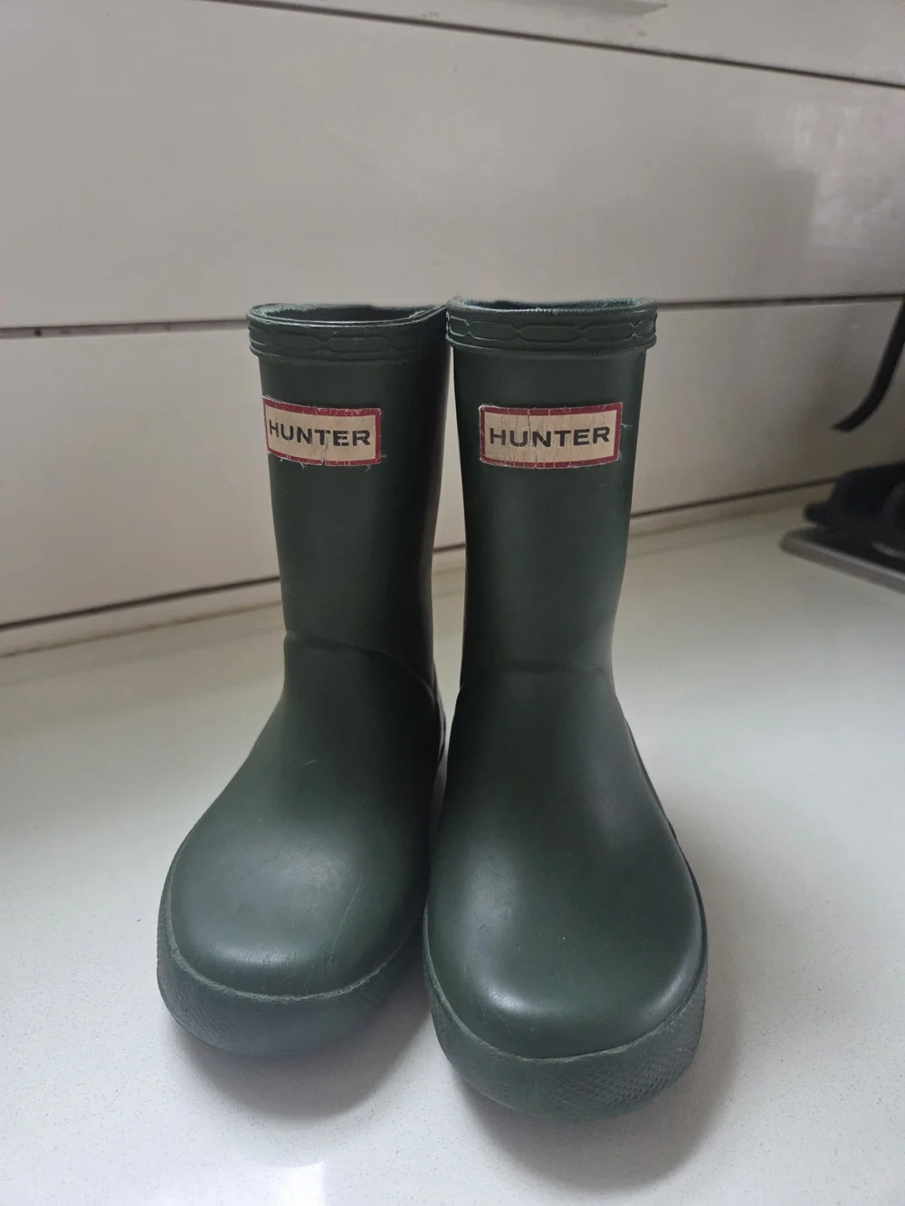Hunter Kids Green Rubber Rain Boots